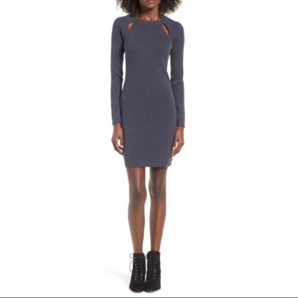 Sweater Weather! BP Navy Cutout Sweater Dress
